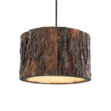 Homesake Wooden Log Hanging Pendant Industrial Light