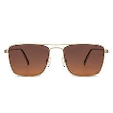 John Jacobs Gold Brown Square Sunglasses-JJ S12473S (Small)