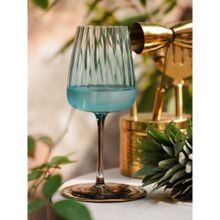 Pure Home + Living Blue Grey Ombre Ribbed Wine Glasses (Pack of 2)