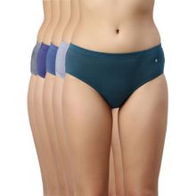 Enamor CR17-Stretch Cotton Antimicrobial & Stain Releas Finish Hipster Panty (Pack of 5)