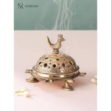 Nestroots Elegant Brass Dhoop Holder Bowl