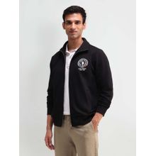 U.S. Polo Assn. Denim Co. Solid/Plain Black Full Sleeves High Neck Sweatshirt