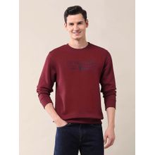 U.S. POLO ASSN. Printed Red Full Sleeves Round Neck Sweatshirt