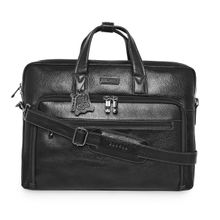 ESBEDA Black Color Leather Laptop Bag For Mens and Womens
