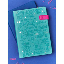 Doodle Collection A5 Vegan Leather Flip Bound Notebook With Magnetic Flip Closure Wonder Words