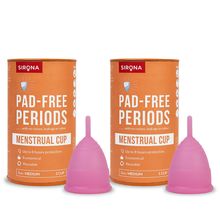 Sirona FDA Approved Reusable Menstrual Cup for Women (Medium | Protection for Up to 8-10 Hours