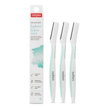 Sirona Reusable Eyebrow & Face Razors For Painfree Facial Hair Removal - Pack Of 3 (Turquoise)