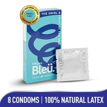 Sirona Bleu Spiral Condoms(India'S 1St Unique Shaped Head), Vegan, Toxin Free & 100% Natural Latex