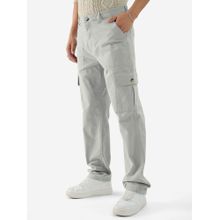 The Souled Store Solids Ice Grey Men Cargo Pants