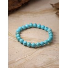 Ornate Jewels Composite Turquoise Round Stretchable Beads Bracelet