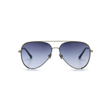 French Connection Blue Lens Aviator Sunglass Full Rim Silver Frame With Gradient (FC 7445 C3)