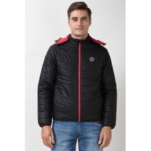 Peter England Men Black Solid Puffer Jacket