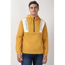 Peter England Men Yellow Graphic Print Hoodie