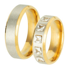 Peora Stainless Steel Thick CZ Couple Band Rings for Men Women Engagement Propose Day (PFCCR88)