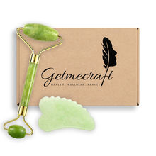 Getmecraft Jade Roller And Comb Edge Gua Sha Massage Tool Se...