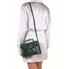 Hidesign Union Women's Sling Bag Stylish Green Bag for Effortless Elegance (M)