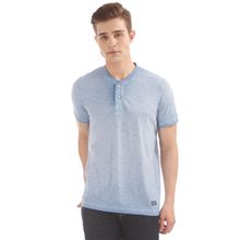 Arrow Jeans Blue Washed Henley T-Shirt