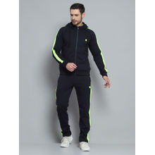 Rock.it Mens Solid Navy Blue Hooded Neck Full Sleeve Sweatshirt with Trackpant (Set of 2)