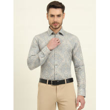 Wyre Men Grey and Blue Slim Fit Party Wear Formal Shirt