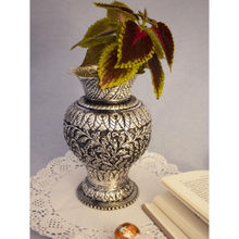 Assemblage Antique Silver Plated Intricately Handcarved Flower Vase