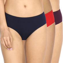 Nykd by Nykaa Pack Of 3 Mid rise Hipster Cotton Stretch Medium Rear Coverage Panty MultiColor- NYP117-Multi colour