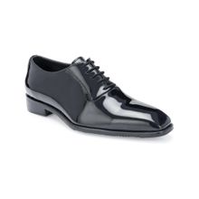 HARRYKSON LONDON Mens Black Patent Italian Leather Dress Formal Oxfords - Black