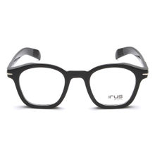 IRUS Men Full Rim Square Shiny Black Polycarbonate Eyeglass Frame (45)