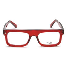 IRUS Men Full Rim Rectangle Shiny Crystal Red Acetate Eyeglass Frame (53)