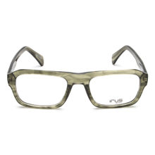 IRUS Men Full Rim Square Shiny Crystal Green Acetate Eyeglass Frame (54)