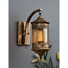 Homesake Rustic Wall Light Metal Glass Carving