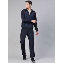 Alcis Men Navy Blue Printed Sports Tracksuit