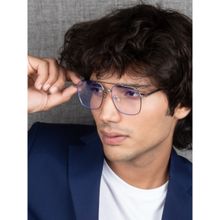 TED SMITH Full Rim Black-Silver Pilot Eyeglasses Frames for Men-Women (55)