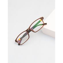 TED SMITH Full Rim Brown Rectangle Eyeglasses Frames for Men-Women (54)