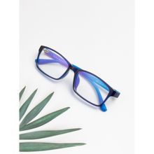 TED SMITH Full Rim Blue Rectangle Eyeglasses Frames for Men-Women (54)