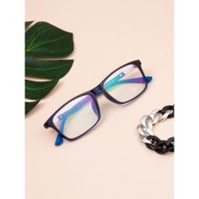 TED SMITH Full Rim Blue Rectangle Eyeglasses Frames for Men-Women (54)