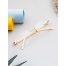 TED SMITH Half Rim Gold Rectangle Eyeglasses Frames for Women (53)