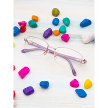 TED SMITH Half Rim Purple Rectangle Eyeglasses Frames for Women (53)