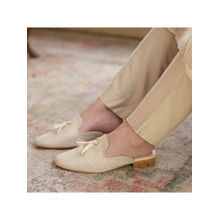 Coral Haze Ivory Patterned Jacquard Mules