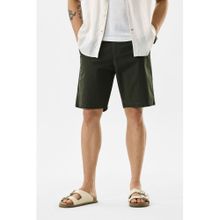 Snitch Dark Green Solid Club Wear Shorts for Men