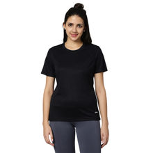 Omtex Womens Activewear T Shirt Regular Fit for Casual Wear Black