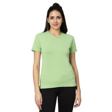 Omtex Fitness Casual Gym Sports V Neck Activewear T Shirt for Women Mint Green