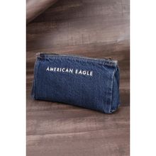 American Eagle Women Denim Navy Blue Zip Pouch