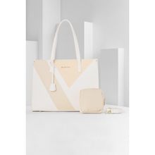 Van Heusen Women White Colorblock Formal Handbag