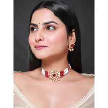 Johori Ruby Kundan Polki Choker Necklace Set
