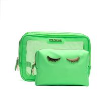 Colorbar Lips & Lashes Box Pouch - Neon Green (Set of 2)