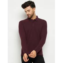 98 Degree North Men Polo Neck Full Sleeve T-Shirt - Wine