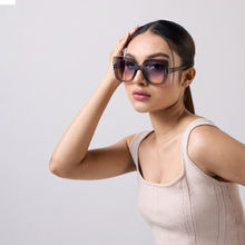 Twenty Dresses by Nykaa Fashion Grey Glitter Detail Cat Eye Sunglasses