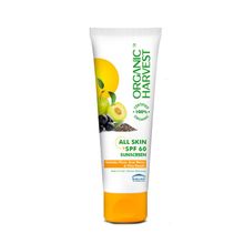 Organic Harvest All Skin SPF 60 Sunscreen For Men & Women With Kakadu Plum, Acai Berry & Chia Seeds