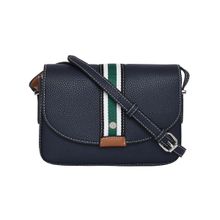 Accessorize London Womens Faux Leather Navy Cambridge Sling Bag