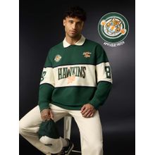 The Souled Store Official Stranger Things Hawkins High Men Rugby Polo T-Shirt